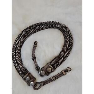 Vtg Rajasthan India Signed RA Sterling Silver Double Choker  Roxanne Assoulin #☆